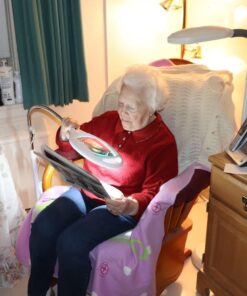 Brightech LightView Pro Magnifying Floor Lamp - Hands Free Magnifier with Bright LED Light for Reading - Work Light with Flexible Gooseneck - Standing Mag Lamp 3 Diopter (1.75x) 32 712qiPzqMNL