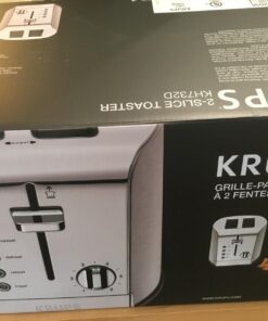 KRUPS KH732D50 2-Slice Toaster, Stainless Steel Toaster, 5 Functions with Cancel, Toasting, Defrost, Reheat and Bagel, Cord Storage, Silver Variable width slots 39 712rTspP0jL