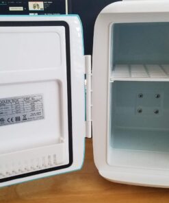 Cooluli Mini Fridge for Bedroom - Car, Office Desk & Dorm Room - Portable 4L/6 Can Electric Plug In Cooler & Warmer for Food, Drinks, Skincare Beauty & Makeup - 12v AC/DC & Exclusive USB Option, Blue 66 712rZciyAxL