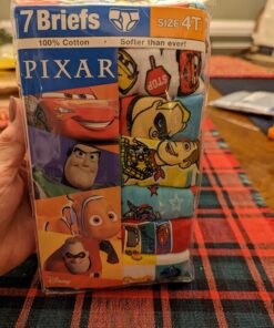 Disney Boys' Pixar 100% Combed Cotton Briefs with Cars, Toy Story, Nemo, Monsters Inc & The Incredibles in Sizes 2/3t and 4t 4 7-pack 18 712sSnYHOL