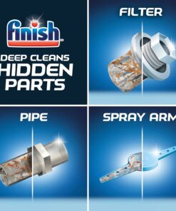 Finish Dual Action Dishwasher Cleaner: Fight Grease & Limescale, Fresh 8.45 Oz (Pack of 4) 8.5 Fl Oz (Pack of 4) 20 712scKO3P7L