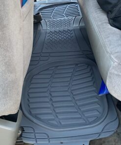 Motor Trend FlexTough Floor Mats for Cars, Gray Deep Dish All-Weather Mats, Waterproof Trim-To Fit Automotive Floor Mats for Trucks SUV, Universal Liner Car Accessories Full Set 54 712vknMuUEL