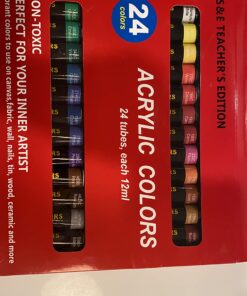 Acrylic Paint Set of 24 Colors, 0.4 oz (12 ml) Tubes, Perfect for Artists & Kids, Art Supplies for Canvas Wood Fabric Ceramic Crafts Painting Acrylic 24Colors 11 712vl6neAmL