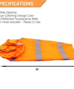 Alternative view of Anley 30 Inch Windsock - Rip-stop Polyester Wind Direction Measurement Sock Bag with Reflective Belt - For Outdoors Airport Farm & Park - Orange 2.5 Feet 30 In