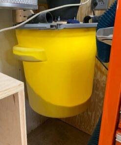 Eagle 20 Gallon Salvage Barrel Drum with Metal Ring Lever-Lock Lid, 21" Height, 21" Diameter, Blow-Molded HDPE, Yellow, 1654 38 712wPFp2twL
