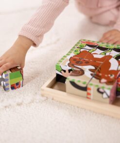 Melissa & Doug Farm Wooden Cube Puzzle With Storage Tray - 6 Puzzles in 1 (16 pcs) - Toddler Animal Puzzle -FSC-Certified Materials, 8.25 x 8.2 x 2.25 20 712wVDOcddL