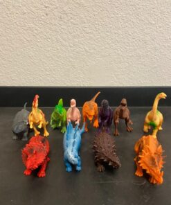 Kids Dinosaur Figures Toys, 7 Inch Jumbo Plastic Dinosaur Playset, STEM Educational Realistic Dinosaur Figurine for Boys Girls Toddlers Including T-Rex, Stegosaurus, Triceratops, Monoclonius, 12 Pack 27 712wWaBjovL
