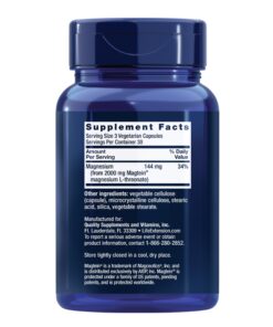 Life Extension Neuro-mag Magnesium L-threonate, Magnesium L-threonate, Brain Health, Memory & Attention, Gluten Free, Vegetarian, Non-GMO, 90 Vegetarian Capsules 90 Count (Pack of 1) 90 Capsule (Pack of 1) 24 712xXJr5qHL 1