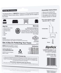Slipstick CB511 1 Inch Tall Floor Protector Furniture Feet with Non Slip Rubber Grip (Set of 4) 2" Wide x 1" Height - Black Plastic 1" Tall (4 Pack) 18 712ycuoBCEL