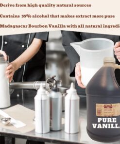 Bickford Flavors 4X Pure Vanilla Extract for Baking, Madagascar Bourbon Vanilla, No Sugar Added Flavoring, Gluten Free, Vanilla Essence Gourmet Baking Ingredients, Vegan Food Flavoring, 1 Gallon 128 Fl Oz (Pack of 1) 7 712z0AcSZCL