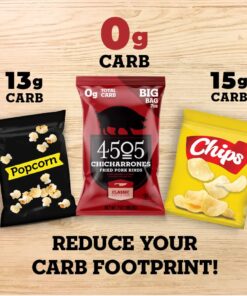 4505 Meats Classic Chili & Salt Pork Rinds, Gluten Free Chicharrones, Keto Certified, Family Size Bag, 14 Servings, 7 Ounces 25 712zVe7 aML