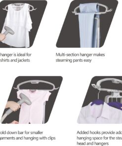 SALAV GS45-DJ Professional Upright Garment Steamer with Roll Wheels, Multi-Function Extra Wide Hanger, Fabric Brush & Mini Ironing Paddle, 1500 watts, Silver 35 712zolIUPdL