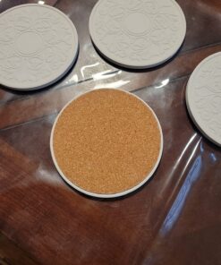 CoasterStone Absorbent Stone Coasters, “Victorian Lace Set of 4 24 7131OMNhoCL