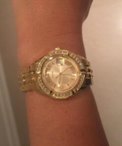 GUESS Bracelet Watch with Date Feature Gold Tone/Champagne/Gold Tone 40 7131yYkwX0L