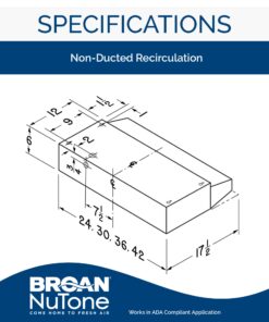 Alternative view of Broan-NuTone 413004 Non-Ducted Ductless Range Hood with Lights Exhaust Fan for Under Cabinet, 30-Inch, Stainless Steel