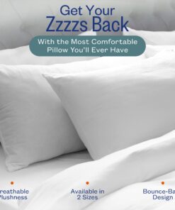 Alternative view of Sleep Restoration Bed Pillows for Sleeping – Queen Size Set of 2, Comfortable Luxury Cooling Pillow for Back Side or Stomach Sleepers