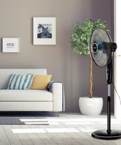 COSTWAY Pedestal Fan, Black-Double 3 Blades 22 7133RZZOvcL