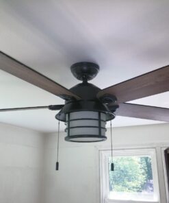 Hunter Fan Company Fan Key Biscayne Indoor/Outdoor Ceiling Fan with 2 LED Lights and Pull Chain Control, Weathered Zinc Finish, 54 Inch 41 713572VgKpL