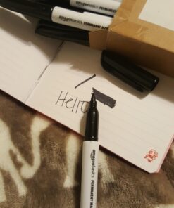 Amazon Basics Fine Point Tip Permanent Markers, Black, 12-Pack 1 Count (Pack of 12) 46 7135MDaWznL