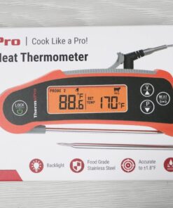 ThermoPro TP710 Instant Read Meat Thermometer Digital for Cooking, 2-in-1 Waterproof Kitchen Food Thermometer with Dual Probes and Dual Temperature Display for Oven, Grilling, Smoker & BBQ Upgrade 54 7136ZDk7eNL