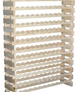 Stackable Modular Wine Rack Wine Storage Rack Holder Display Shelves for Wine Cellar or Basement, Freestanding Wine Rack Thick Wood Wobble-Free (Unfinished, 12 X 6 Rows (72 Slots)) 30 71388JYW0cL