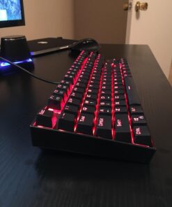 Redragon K552 Mechanical Gaming Keyboard 87 Key Rainbow LED Backlit Wired with Anti-Dust Proof Switches for Windows PC (Black Keyboard, Red Switches) 87 Key Red Switch Black 44 7139GuTIE L