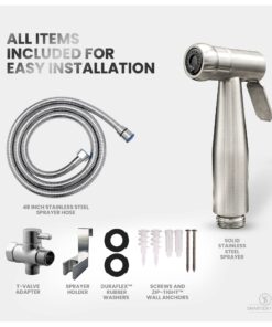 Alternative view of Bidet Sprayer for Toilet, Handheld Bidet Sprayer Attachment, Cloth Diaper Shower Spray Washer for Bathroom – Bidet Handheld Toilet Water Sprayer - Easy 10-Minute Installation Stainless Steel
