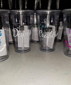 Maars Drinkware Bulk Double Wall Insulated Acrylic Tumblers with Straw and Lid (Set of 12), 16 oz, Clear 12 Count (Pack of 1) 39 713A 7HGXOL