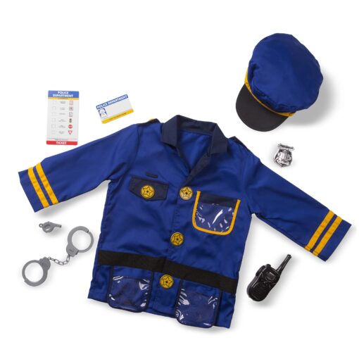 Melissa & Doug Police Officer Role Play Costume Dress-Up Set (8 pcs) Standard Packaging