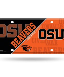 Rico Industries NCAA Unisex-Adult Metal License Plate Tag Oregon State Beavers 6 x 11.5-" Team Color
