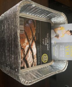 (55 Pack) Foil Pans 8x8, Square Aluminum Pans 8 inch, Disposable Baking Pans for Roasting, Food Containers for Cooking, Baking Cakes, Heating, Prepping Food - Bottom: 6.5 x 6.5 11 713CEvJagqL