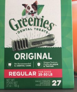 GREENIES Original Regular Natural Dog Dental Care Chews Oral Health Dog Treats, 27 oz. Pack (27 Treats) 27 Count (Pack of 1) 46 713DP9b1aTL