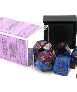 Alternative view of Chessex Manufacturing Cube Gemini Set of 7 Dice - Blue & Purple with Gold Numbering CHX-26428