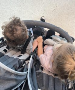 Dream On Me Volgo Twin Umbrella Stroller in Gray, Lightweight Double Stroller for Infant & Toddler, Compact Easy Fold, Large Storage Basket, Large and Adjustable Canopy 36 713EC0pMJ1L 1