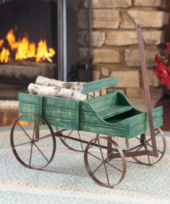 Collections Etc Amish Wagon Decorative Indoor/Outdoor Garden Backyard Planter, Green 33 713EzJVj3cL