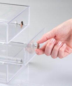 iDesign BPA-Free Plastic 3-Drawer Vanity Organizer - 6.5" x 6.5" x 6.5", Clear 33 713FCHMDtJL