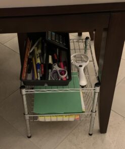 Whitmor Supreme Stacking Shelf with Basket - Adjustable Home Organizer - Chrome Stacking Shelf W/Basket 33 713FQwUzcuL