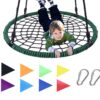 Royal Oak Giant 40 Inches Spider Web Tree Swing, 600 lb Weight Capacity, Durable Steel Frame, Waterproof, Adjustable Ropes, Flag Set and 2 Carabiners, Non-Stop Fun for Kids! Green
