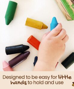Honeysticks 100% Pure Beeswax Crayons (12 Pack) - Non-Toxic Crayons, Safe for Babies and Toddlers, For 1 Year Plus, Handmade in New Zealand with Natural Beeswax and Food-Grade Colors, Eco-Friendly. 28 713FiCvjlvL