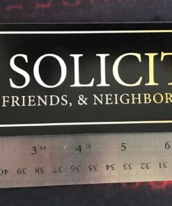 No Soliciting - Family, Friends, & Neighbors Welcome Door Magnet - The Perfect "No Soliciting" Sign for Metal Doors and Frames (2.5" x 9") 33 713GSa7b4JL