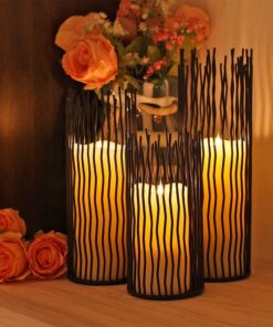 Set of 3 Metal Iron Candle Holder, Black Candlestick Modern Table Centerpiece for Indoor & Outdoor Decor, Dining Room, Home Decoration 31 713GVQ0RM0L 2