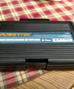POWERTEC 10Pcs Solid Router Template Bushing Guides Sets 5/16 to 1 Inch with Molded Carrying Case. Fits All Porter Cable Style Router Sub Bases. Perfect for Precision Woodworking (71051) Guide Bushing Set 33 713GZVK3PEL