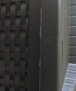 Suncast 22-Gallon Small Deck Box - Lightweight Resin Indoor/Outdoor Storage Container and Seat for Patio Cushions, Gardening Tools and Toys - Store Items on Patio, Garage, Yard - Mocha Wicker Mocha Wicher 55 713Gmh0k6HL