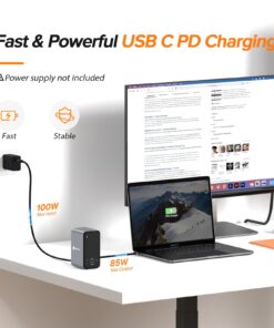 USB C Docking Station Dual Monitor for MacBook Pro/Air, 13-in-2 Triple Display Laptop USB-C Hub, Type C Dock with 2 4K HDMI, VGA, PD3.0, 7 USB, RJ45, 3.5mm Audio 33 713HuYyIT4L