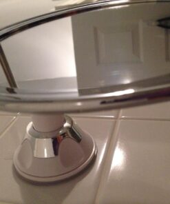 JiBen Fogless Shower Mirror with Power Locking Suction Cup, Built-in Razor Hook and 360 Degree Rotating Adjustable Arm, Personal Fog Free Bathroom Shaving Mirror (Chrome) Chrome 32 713JGY esL