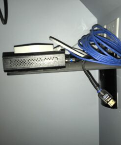 Mount-It! TV Shelf | Single Floating Component Shelf for Cable Box, Playstation, DVD Player, and Xbox | Tempered Glass Material, 22 Lbs Capacity (Black) 1 Shelf 30 713JjaQf3aL