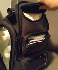 Mancro Diaper Bag Backpack, Multifunctional Dad Diaper Bag with 2 Side Insulated Pockets, Travel Water Resistant Baby Diaper Backpack for Men Women with Stroller Straps, Black 39 713JxjJlWGL