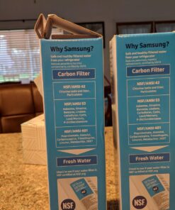 SAMSUNG Genuine Filter for Refrigerator Water and Ice, Carbon Block Filtration for Clean, Clear Drinking Water, 6-Month Life, HAF-CIN/EXP, 1 Pack 67 713LTzVlBL
