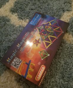 CMS MAGNETICS - (156-Piece Multi-Color Magnet Building Toy Tin Box Case Construction Sticks Set STEM Educational Learning Activity for Brain Development, Creativity, Imagination, Attention Span 156-Piece Multi-Color 18 713LbIviJQL