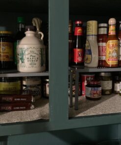 SimpleHouseware Expandable Stackable Kitchen Cabinet and Counter Shelf Organizer, Silver Metal Top 42 713Lol2TvbL